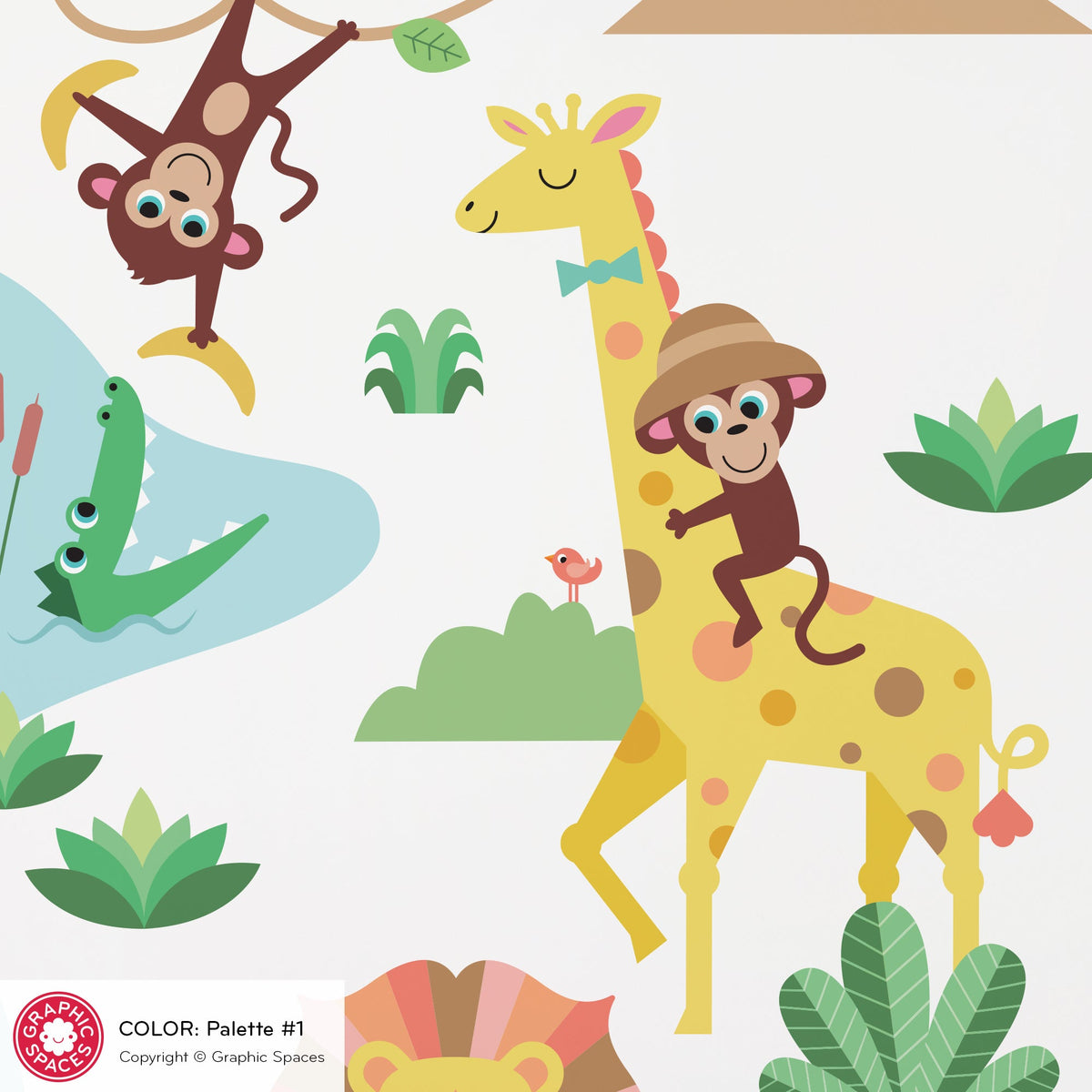 Wall Decal - Large Safari Animal Collection (Personalized) - Graphic Spaces