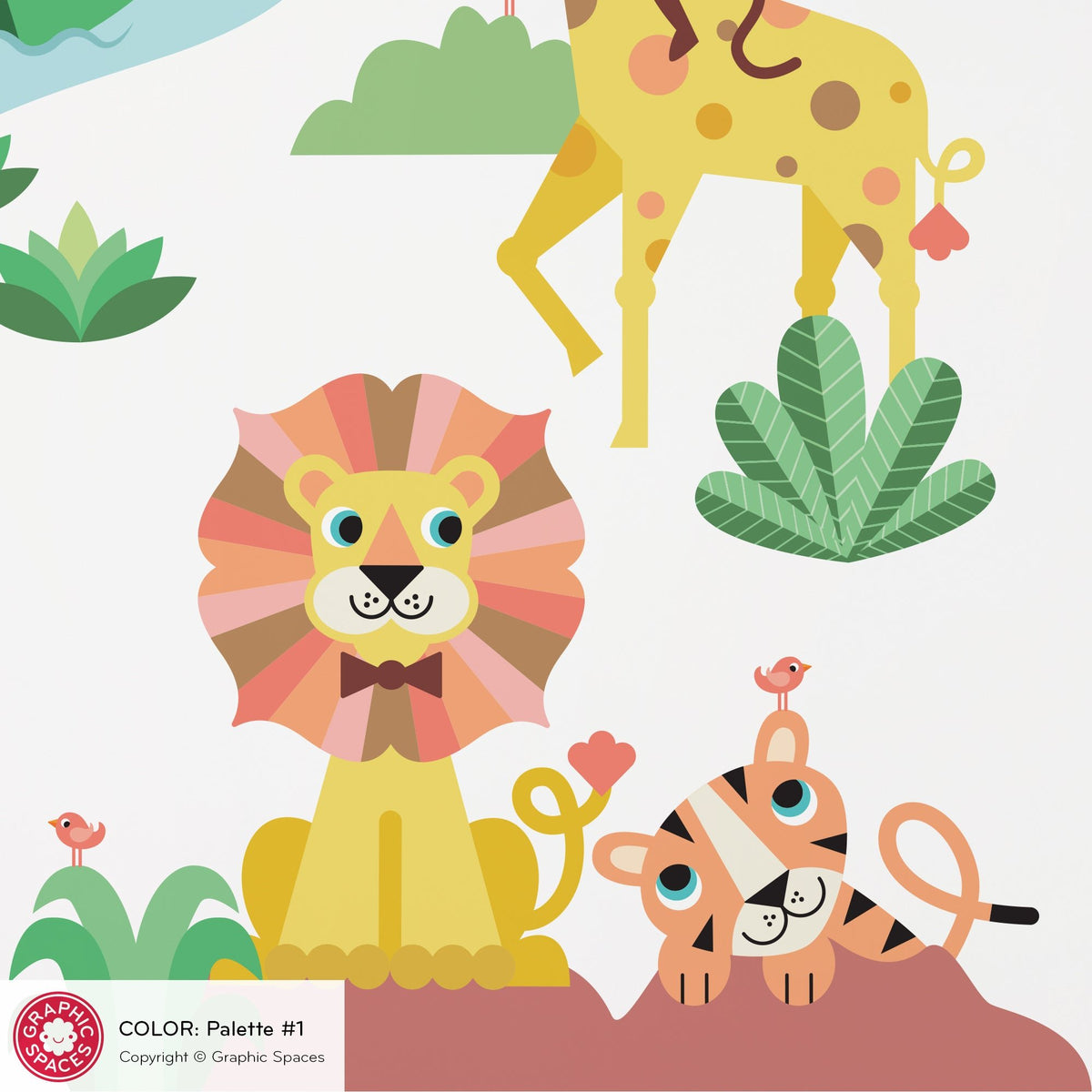 Wall Decal - Large Safari Animal Collection (Personalized) - Graphic Spaces