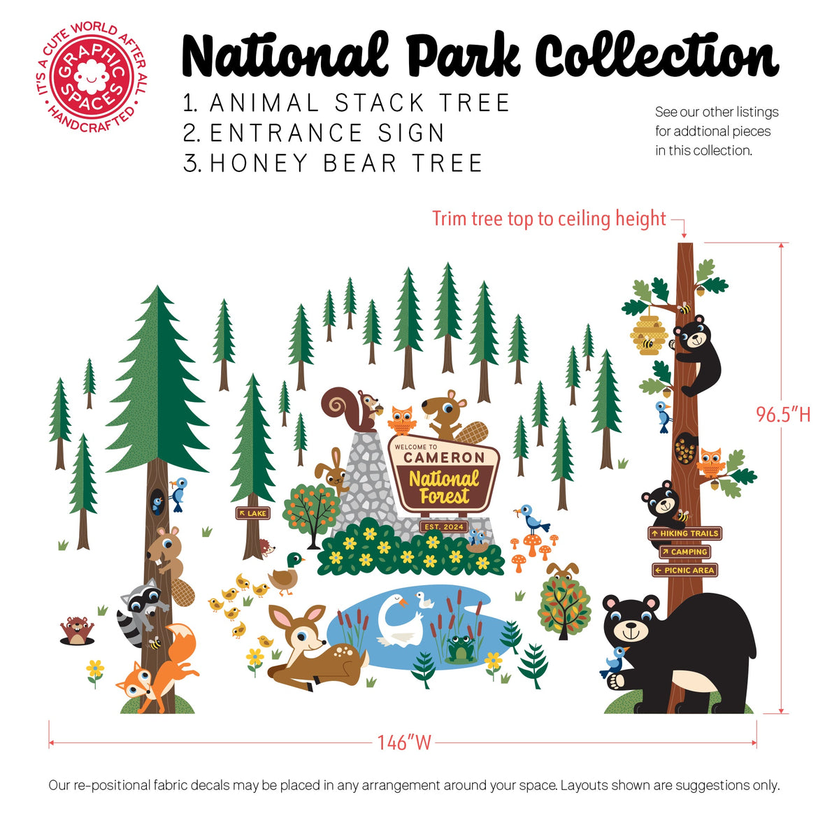 Wall Decal - National Forest Collection (Personalized) - Palette 2 - Graphic Spaces