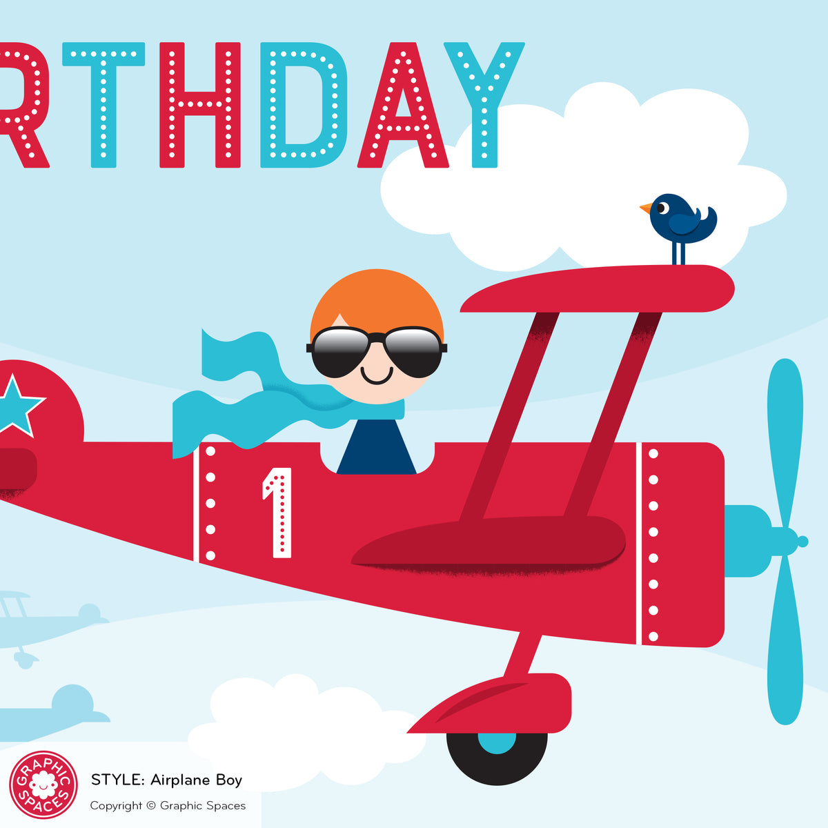 Airplane Boy Birthday Party Banner, Personalized