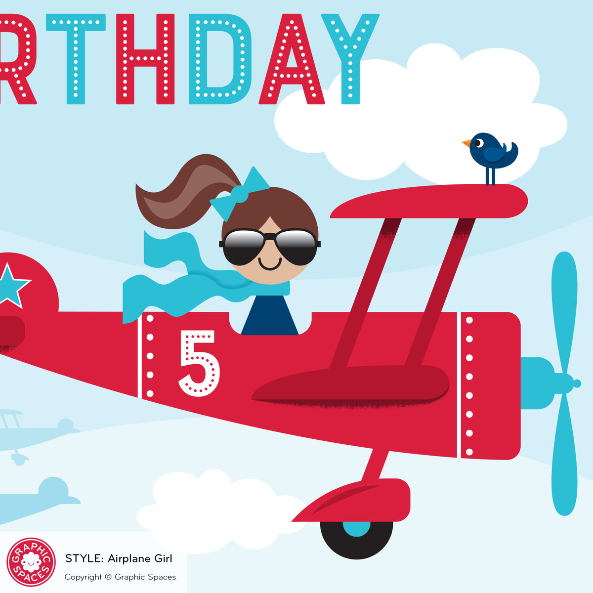 Airplane Girl Birthday Party Banner, Personalized
