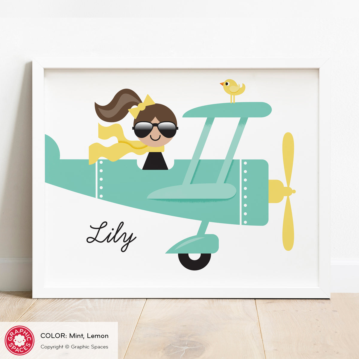 Airplane Girl Art Print
