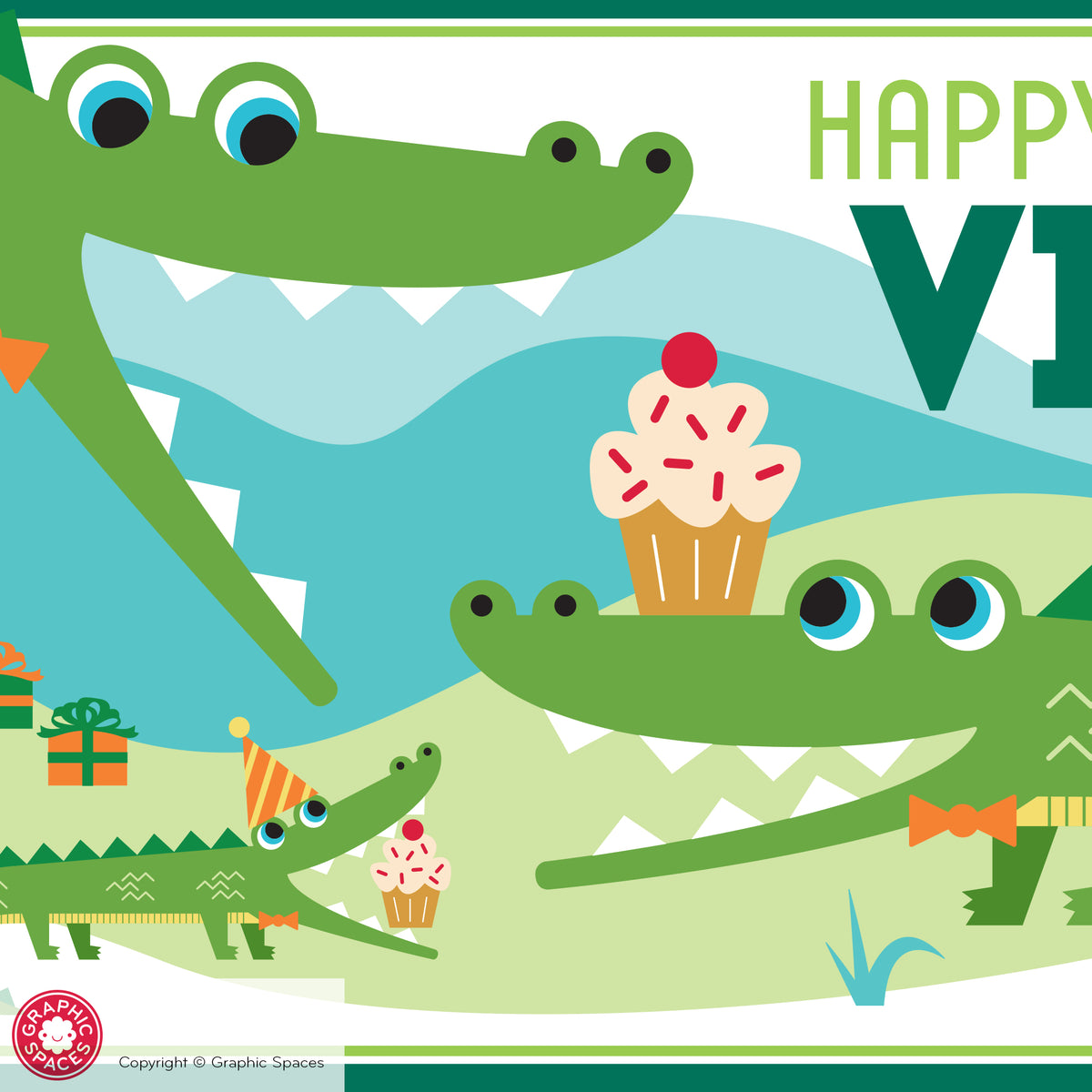 Alligator Birthday Party Banner, Personalized