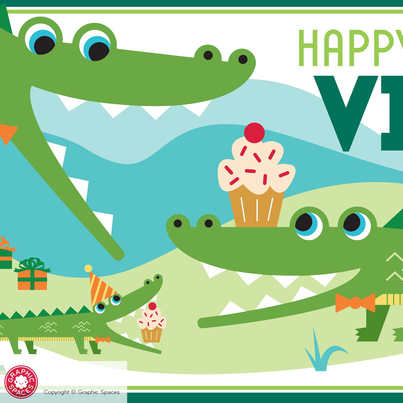 Kids Banner - Alligator Birthday Party (Personalized) - Graphic Spaces