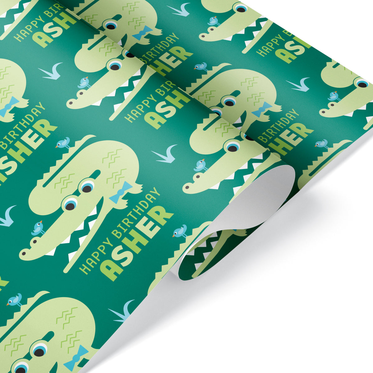 Alligator Birthday Personalized Wrapping Paper
