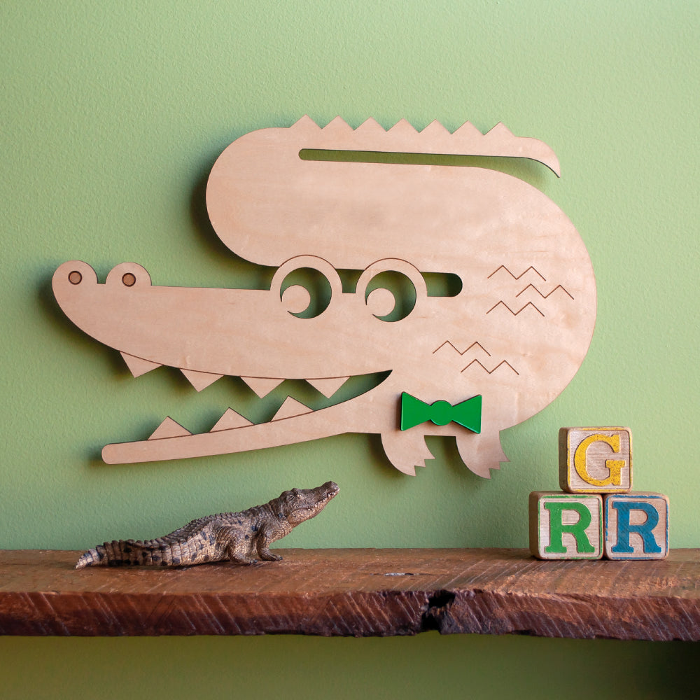 Alligator Wooden Room Sign