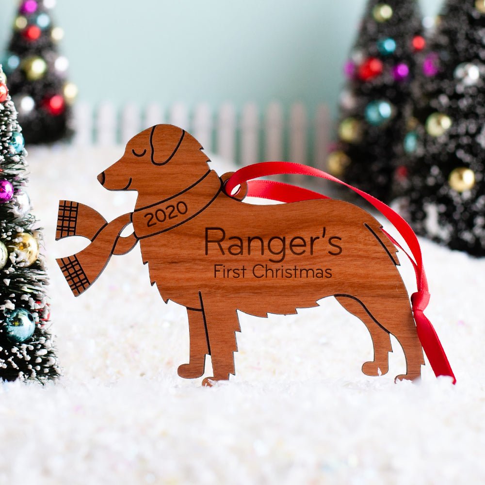 Dog Christmas Ornament - Australian Shepherd (Personalized, Wood) Light Maple - Graphic Spaces