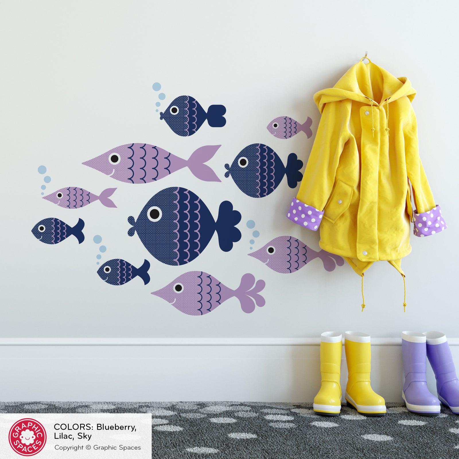 Kids Wall Decal - Fish School - Graphic Spaces