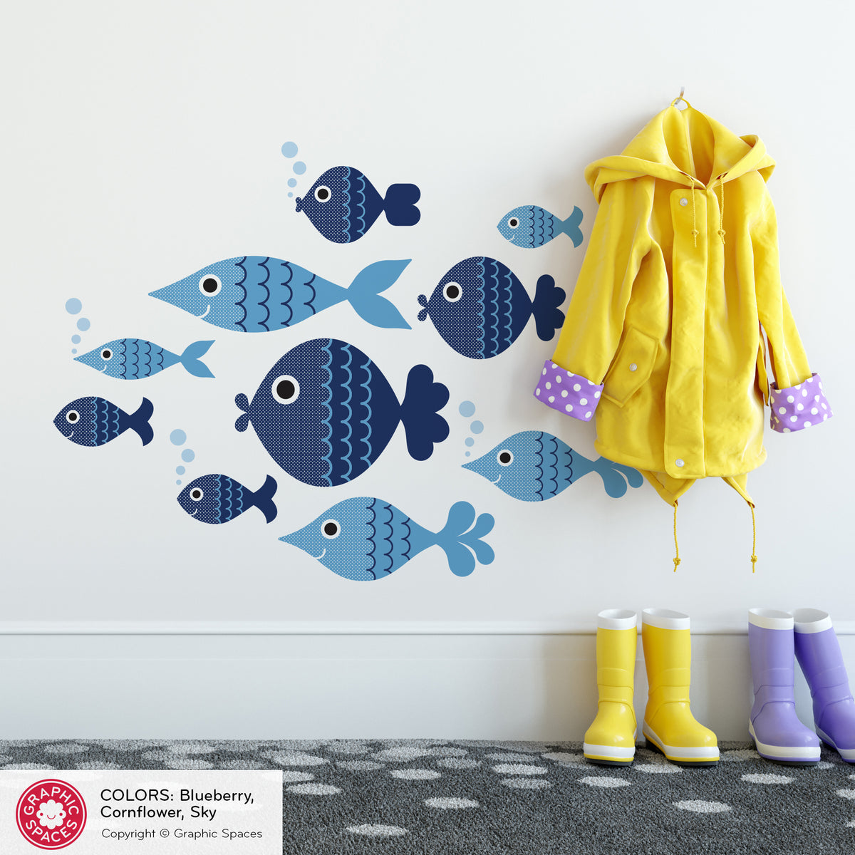 Fish Peel-and-Stick Wall Decals