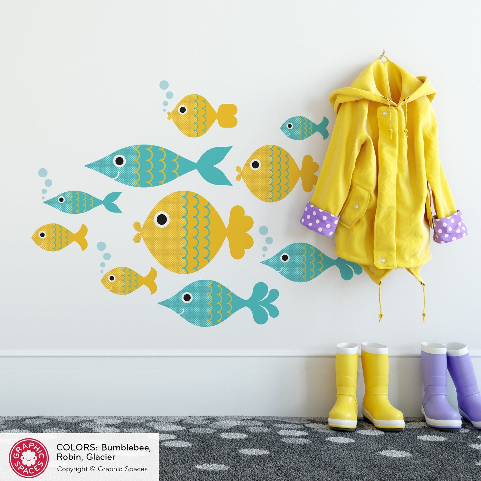 Kids Wall Decal - Fish School - Graphic Spaces