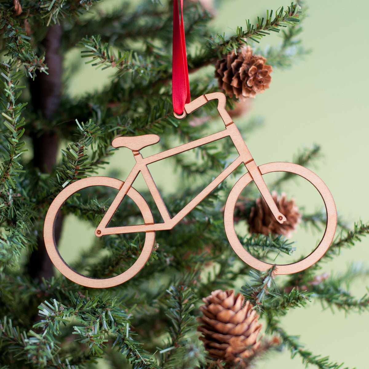 Bike Wooden Christmas Ornament: Modern Boy