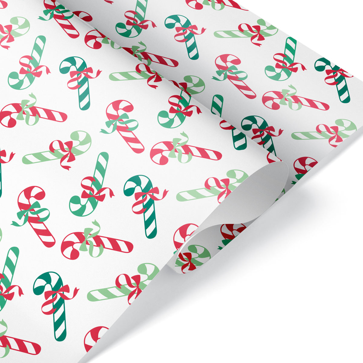 Candy Cane Christmas Wrapping Paper - WHITE