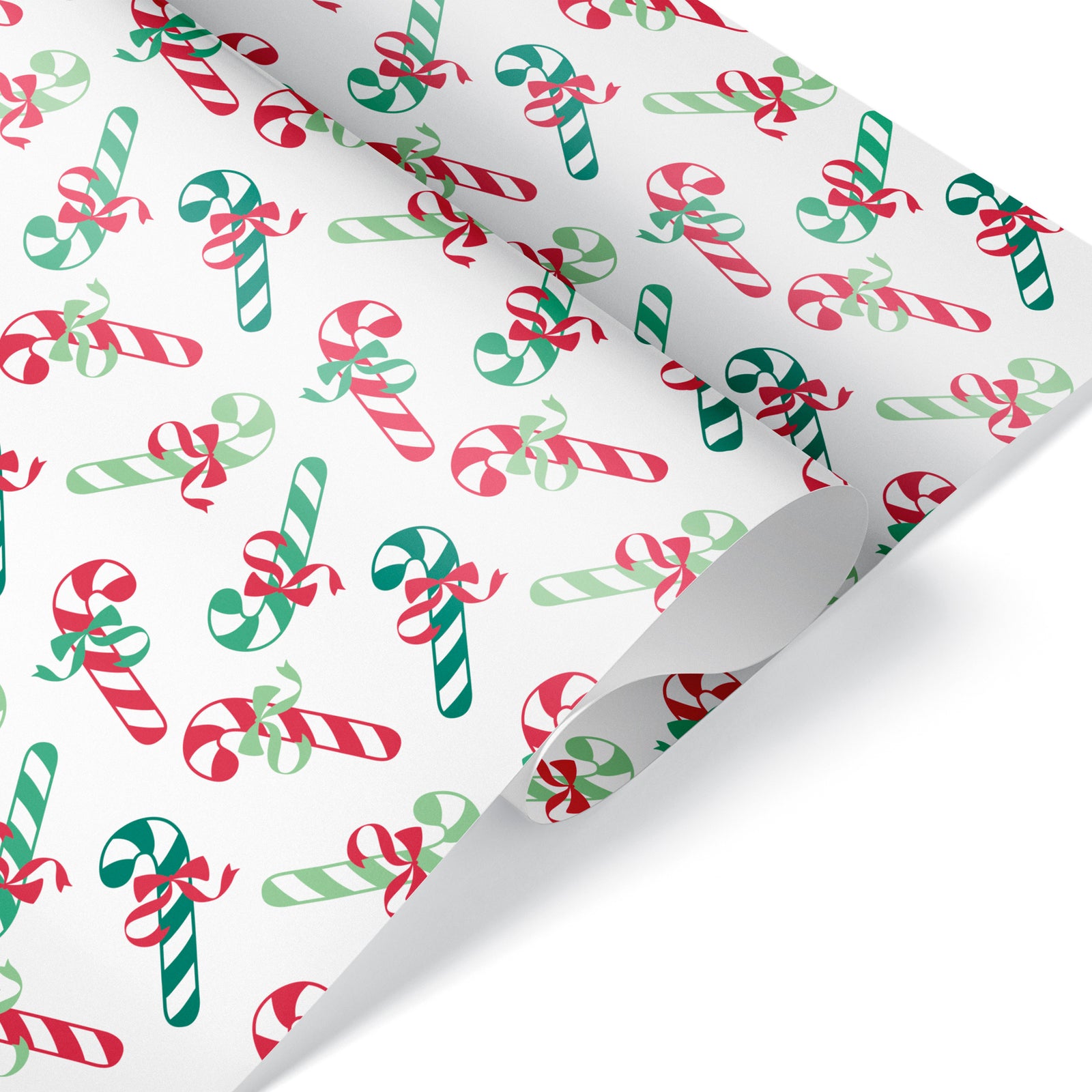 Christmas Wrapping Paper - Classic Candy Canes (White) - Graphic Spaces