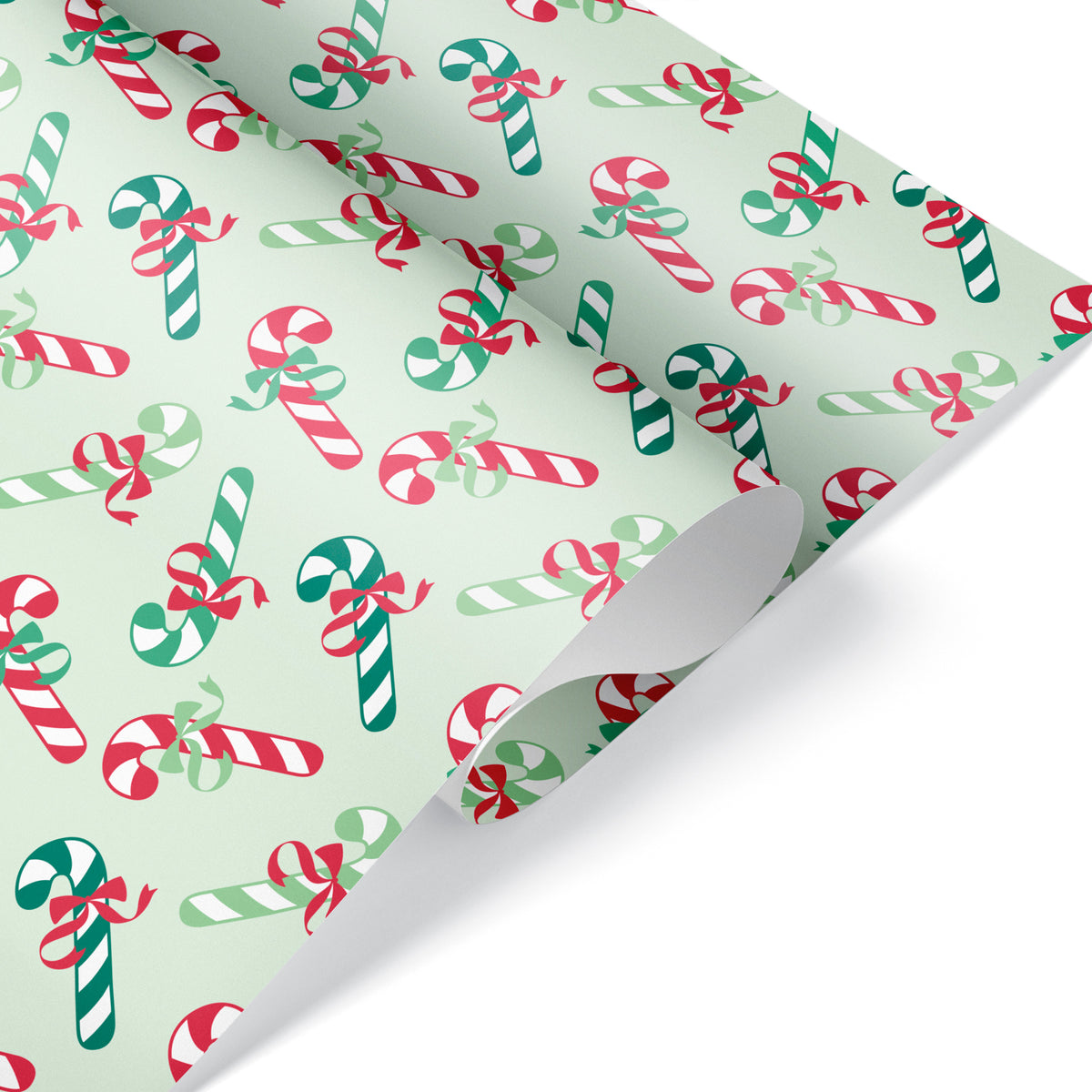 Candy Cane Christmas Wrapping Paper - GREEN