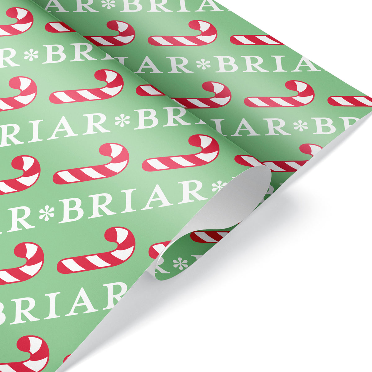 Candy Cane Christmas Personalized Wrapping Paper - PISTACHIO