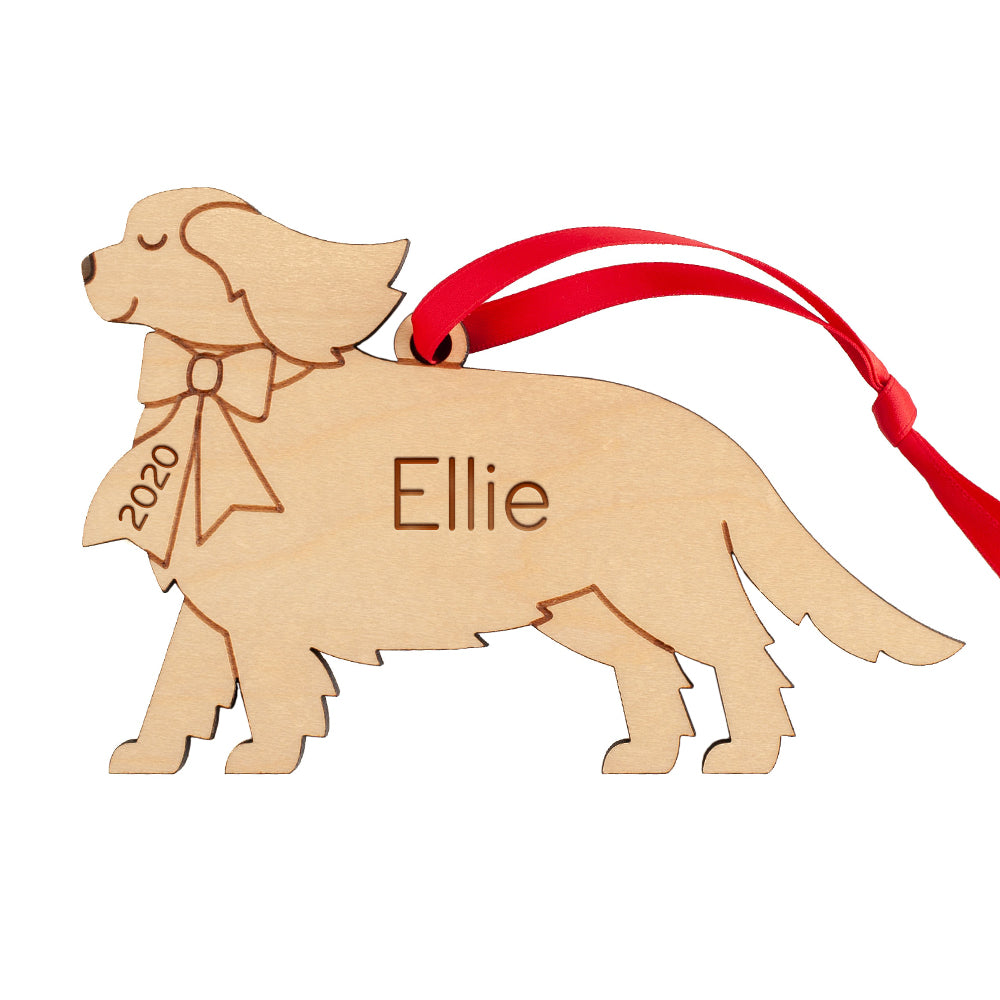 Cavalier King Charles Spaniel Wooden Christmas Ornament - Personalized