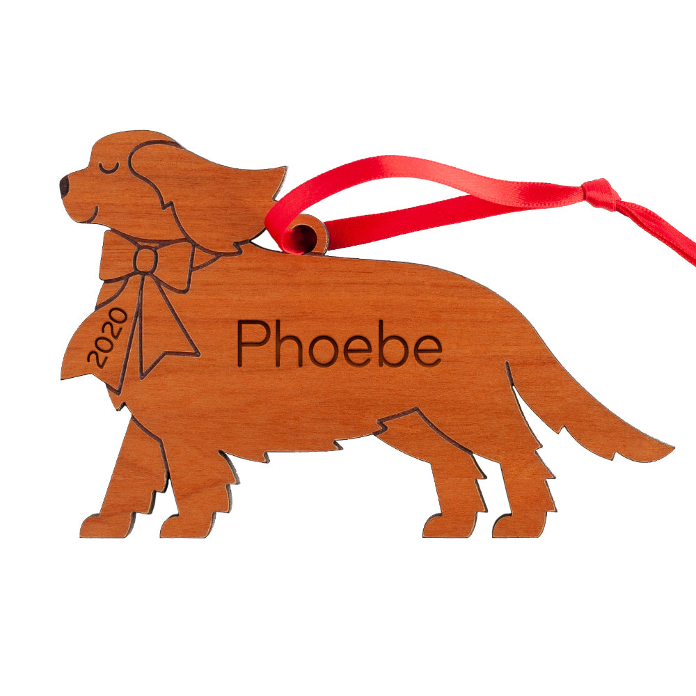 Cavalier King Charles Spaniel Wooden Christmas Ornament - Personalized