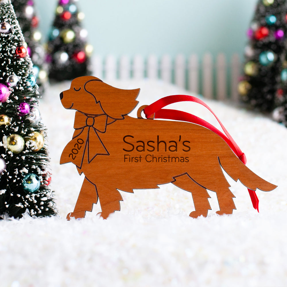 Cavalier King Charles Spaniel Wooden Christmas Ornament - Personalized