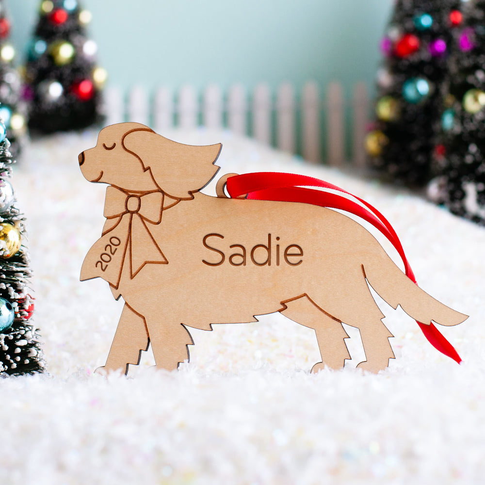 Cavalier King Charles Spaniel Wooden Christmas Ornament - Personalized
