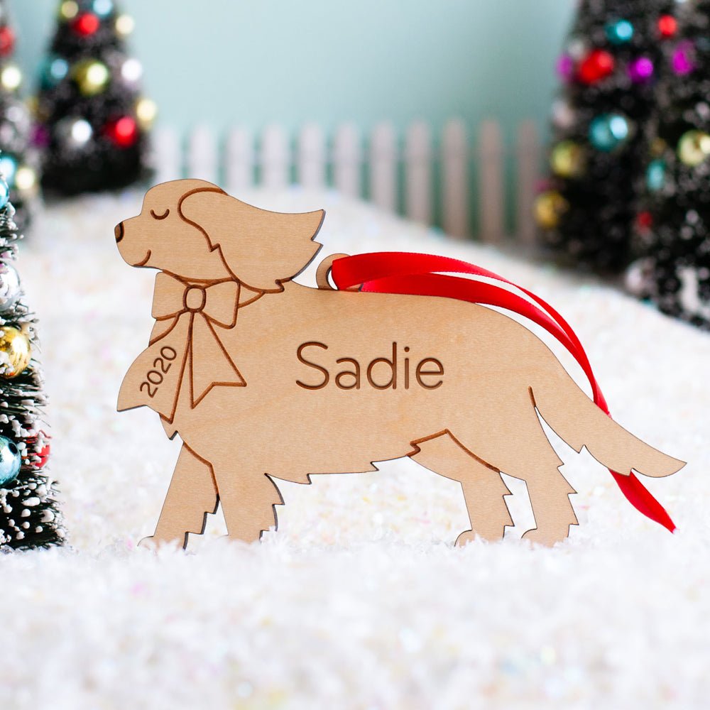 Dog Christmas Ornament - Cavalier King Charles Spaniel (Personalized, Wood) Light Maple - Graphic Spaces