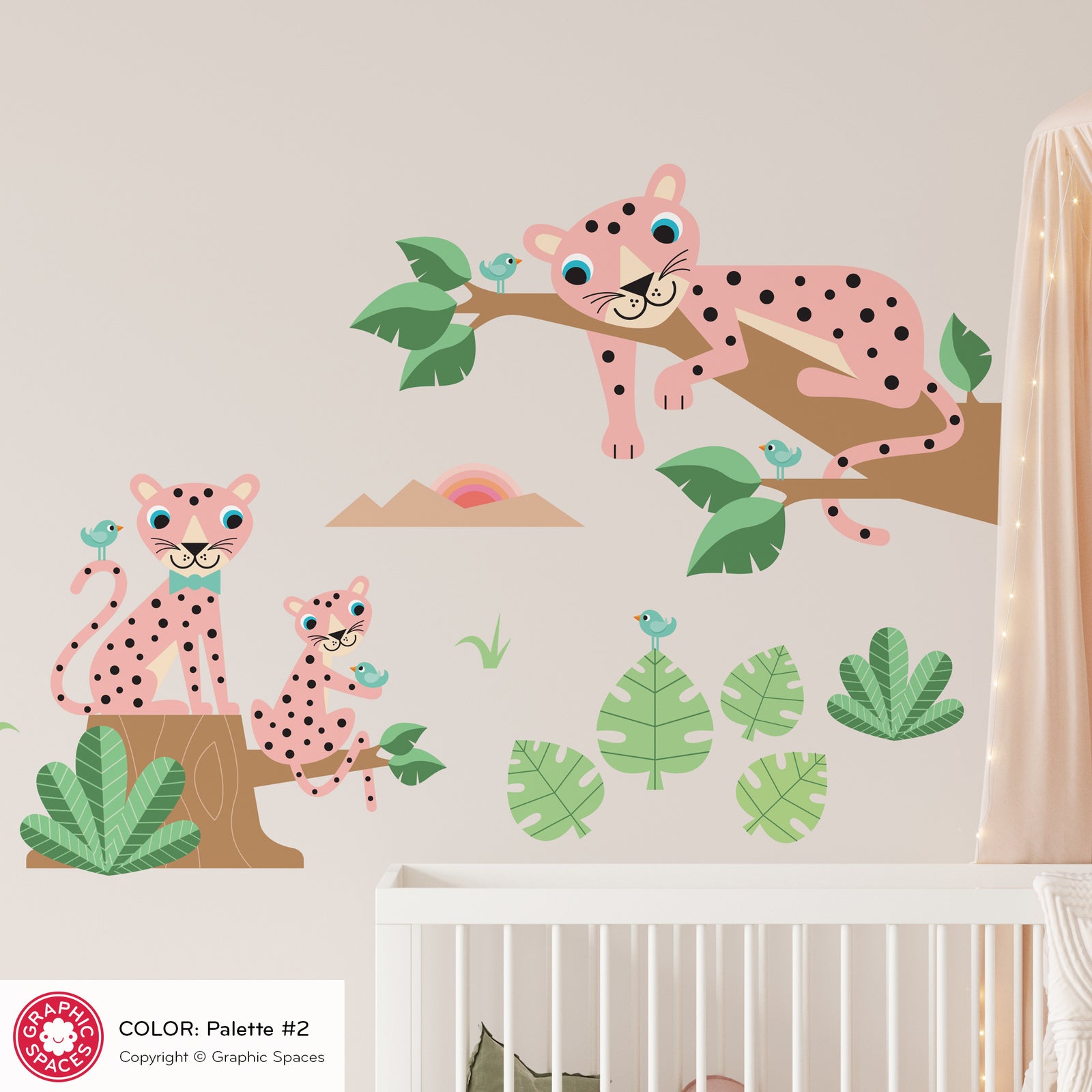 Kids Wall Decal - Cheetah Family - Palette 1 - Graphic Spaces
