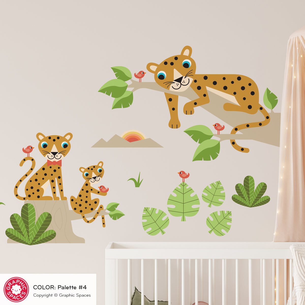 Cheetah Family Fabric Wall Decals