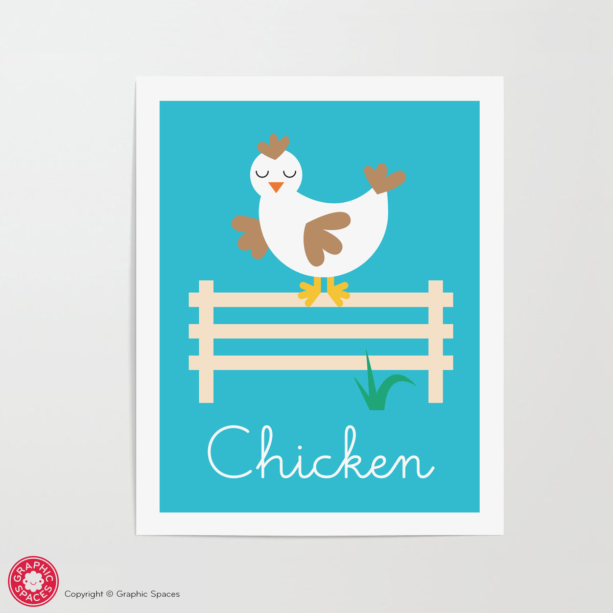 Chicken nursery art print.