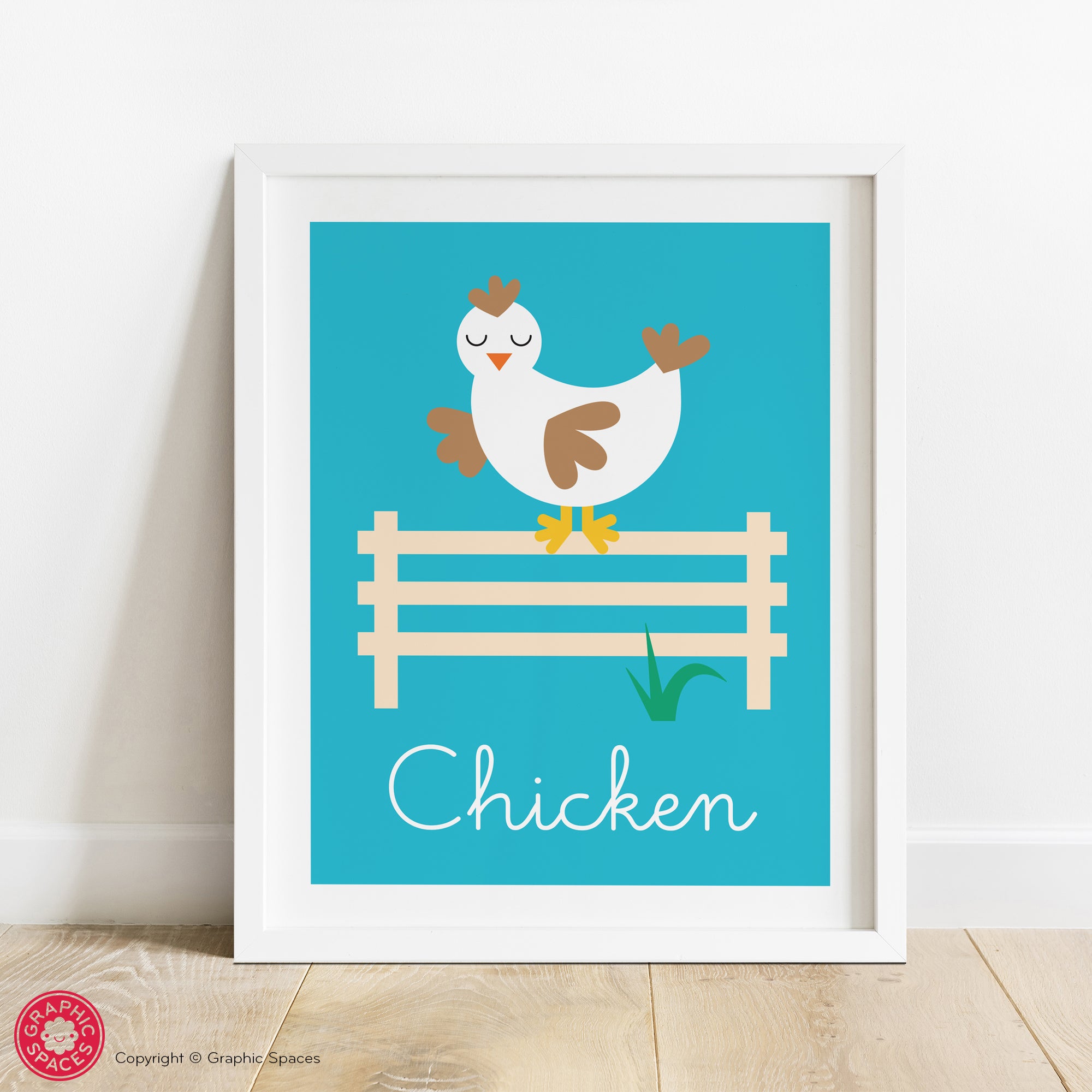 Chicken nursery art print.