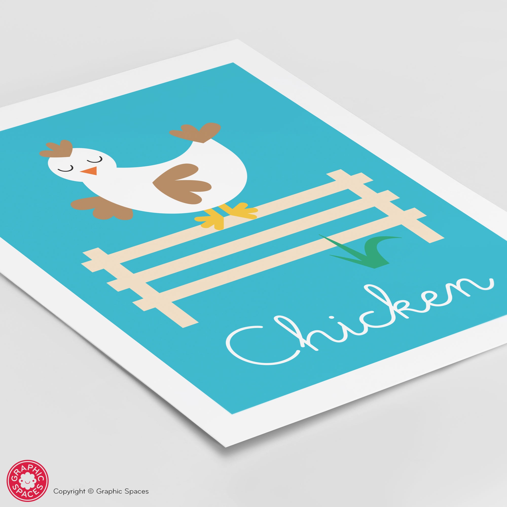 Chicken nursery art print.