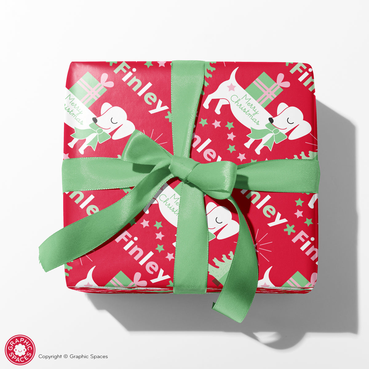 Dachshund Christmas Personalized Name Wrapping Paper