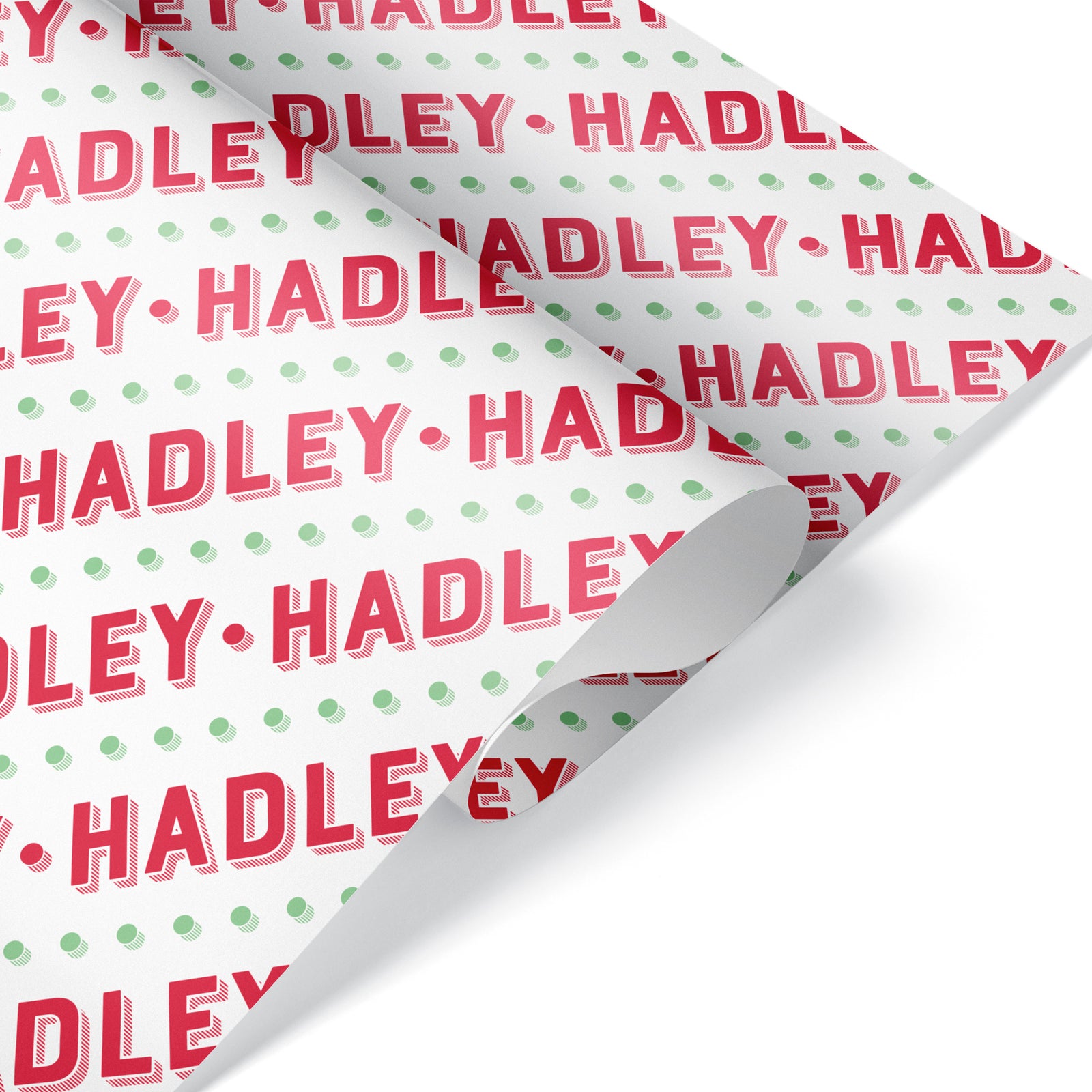 Wrapping Paper - Christmas Name (Personalized, Red) - Graphic Spaces