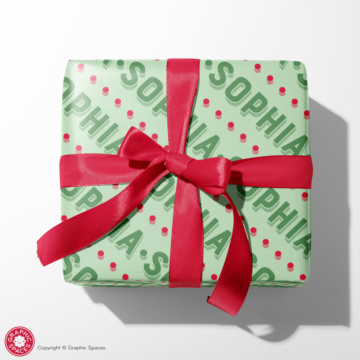 Christmas Personalized Name Wrapping Paper - GREEN