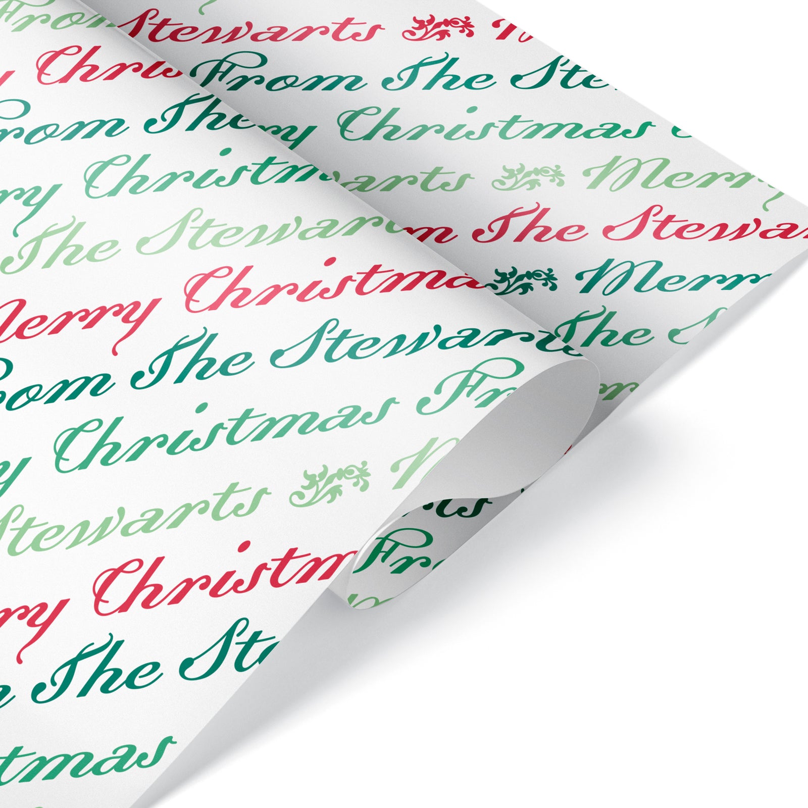 Wrapping Paper - Christmas Script Name (Personalized) - Graphic Spaces