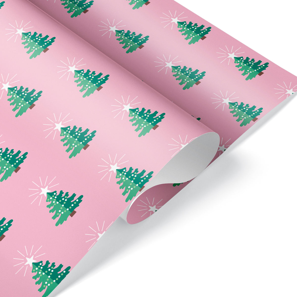 Christmas Tree Wrapping Paper - PINK