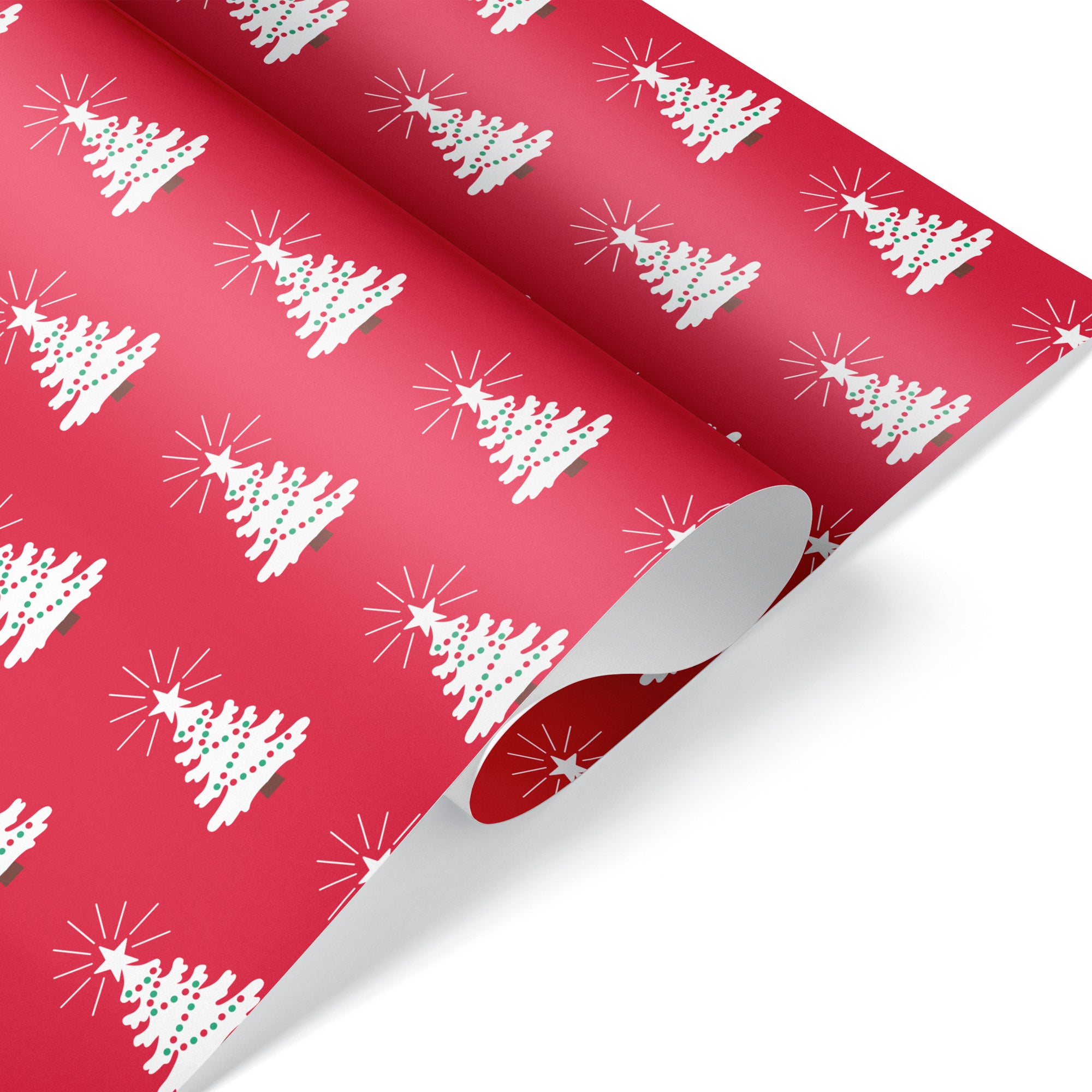 Christmas Minimal Red Wrapping Papers Mid Century Modern Christmas Gift Wrap  Contemporary Abstract Christmas Red Wrapping Paper 