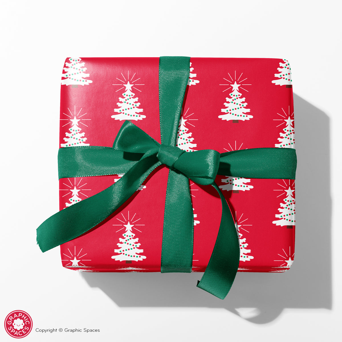 Christmas Tree Wrapping Paper - CLASSIC RED