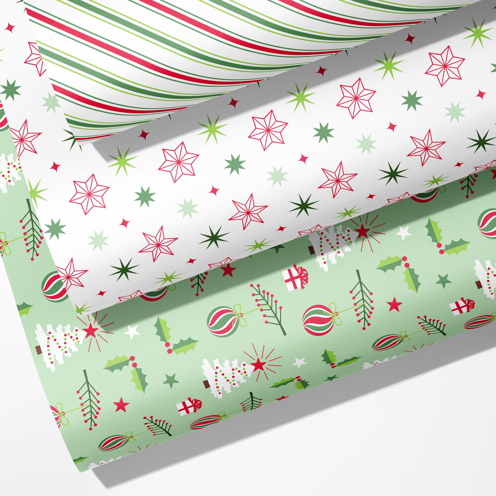 Wrapping Paper - Set of 3 Assorted Christmas (Modern) - Graphic Spaces