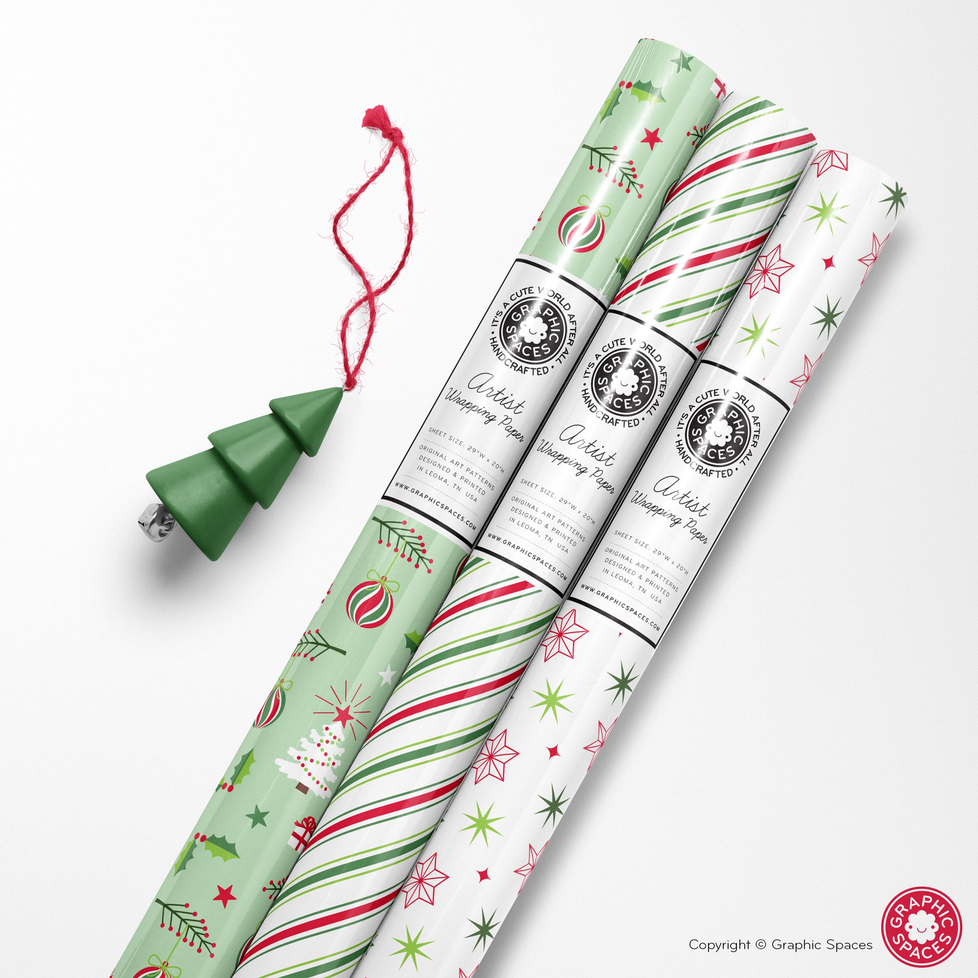 Assorted Gift Wrap - Christmas Kraft Wrapping Paper - Kraft Christmas Set -  6 Rolls 