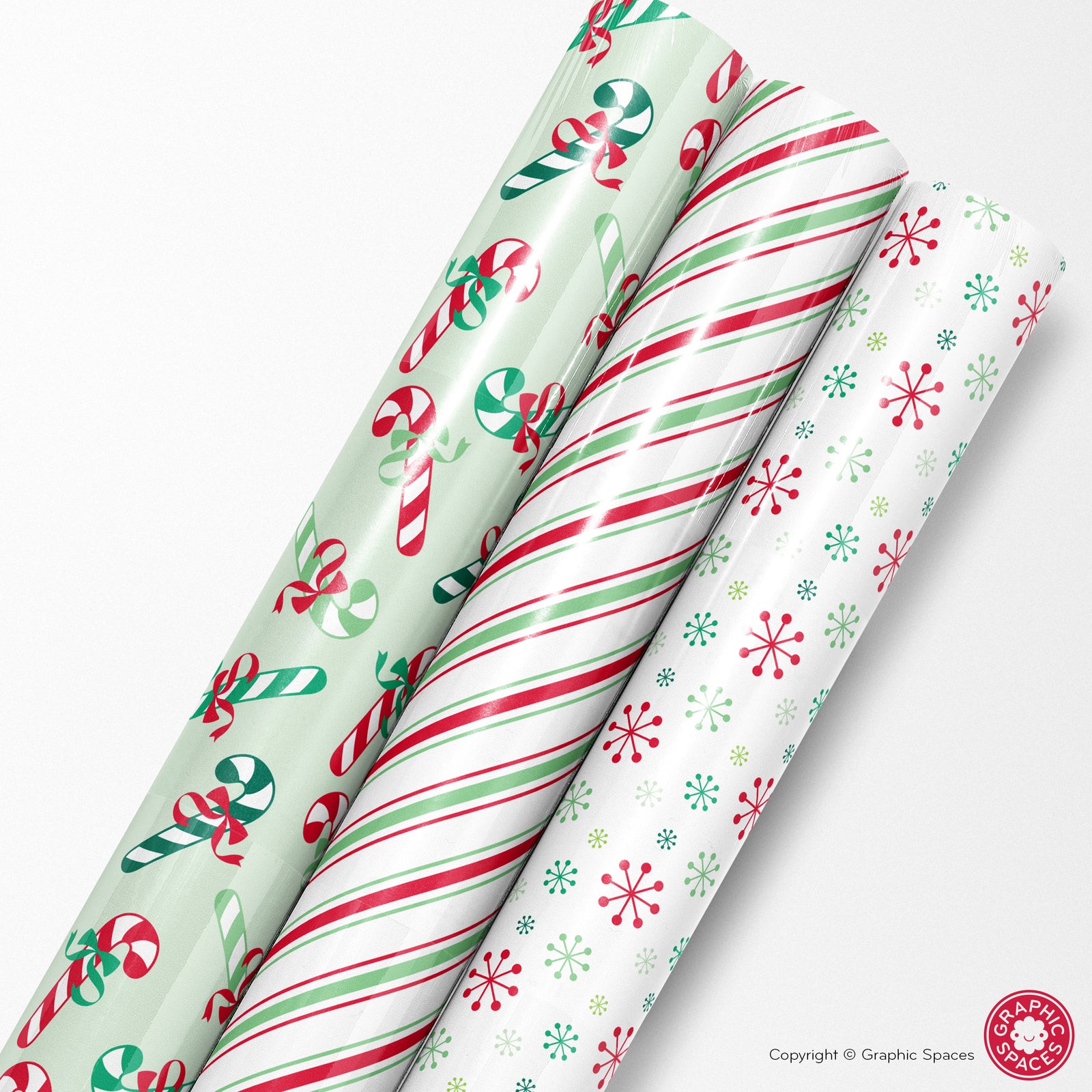 Wrapping Paper - Set of 3 Assorted Christmas (Classic) - Graphic Spaces