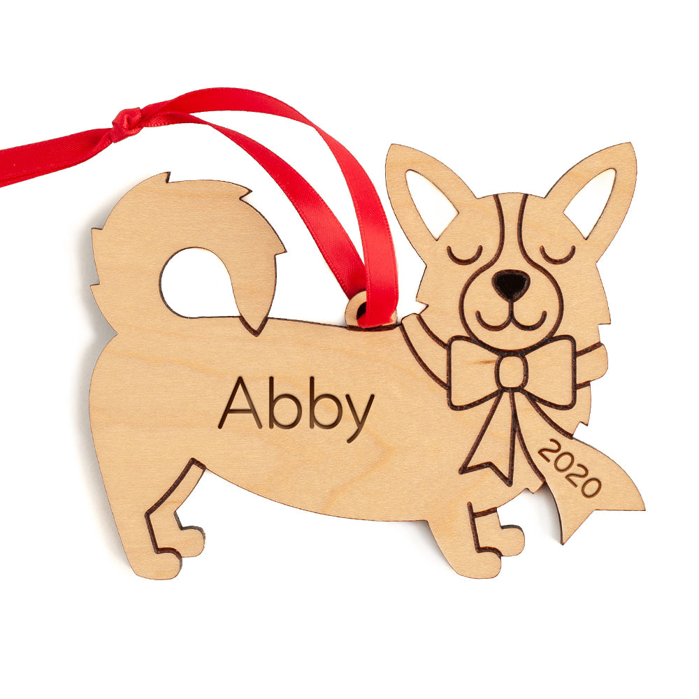 Pembroke Welsh Corgis Wooden Christmas Ornament - Personalized