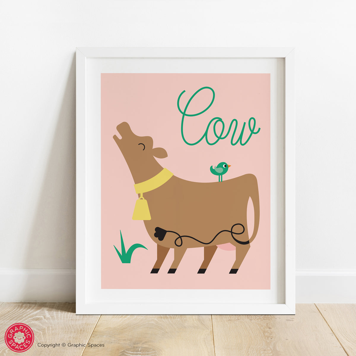 Cow nursery art print.