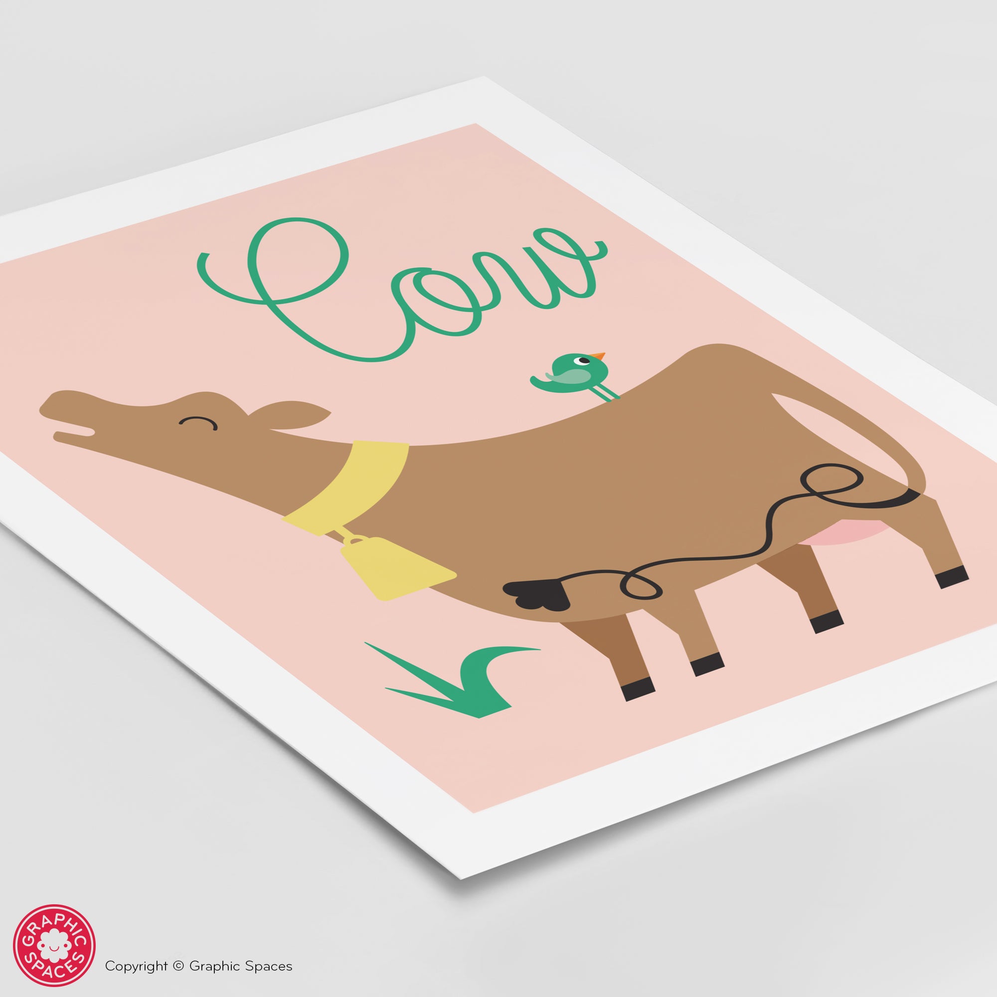 Cow nursery art print.