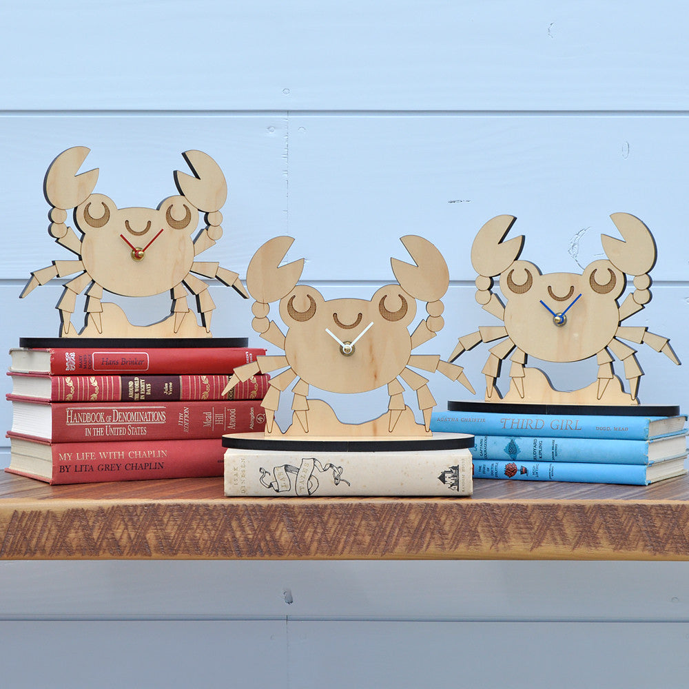 Wooden Crab Nursery Desk Clock.