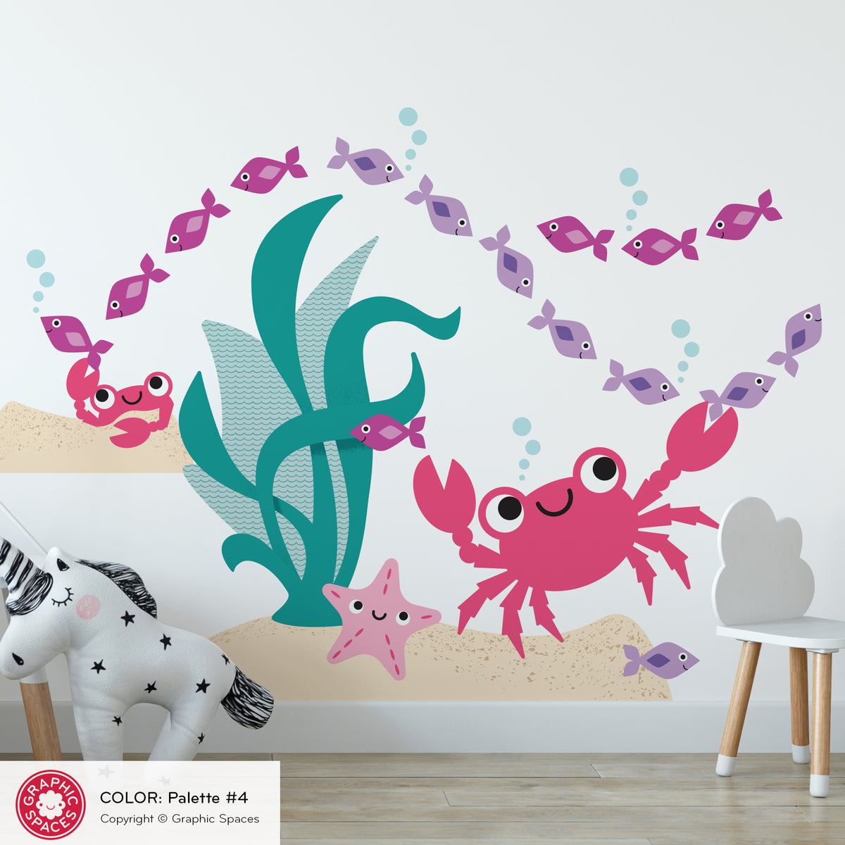 Crab &amp; Ocean Friends Fabric Wall Decal