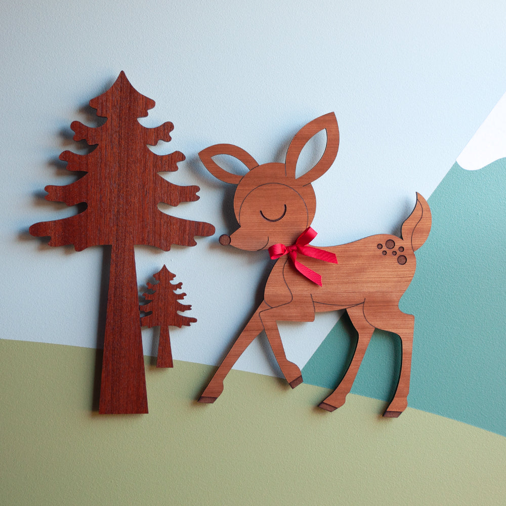 Deer Wooden Room Door Sign