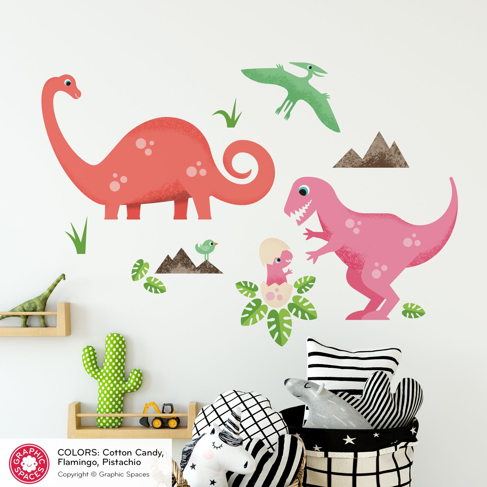 Kids Wall Decal - Dinosaur Assorted (Pack of 4) - Graphic Spaces