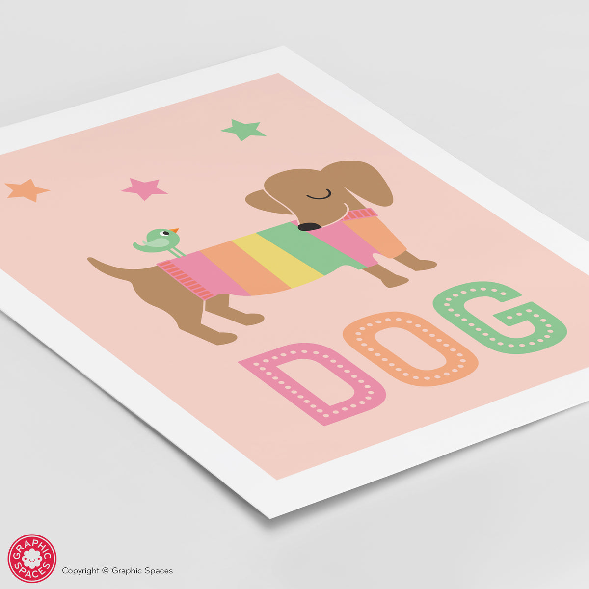 Dog Art Print - Pastel