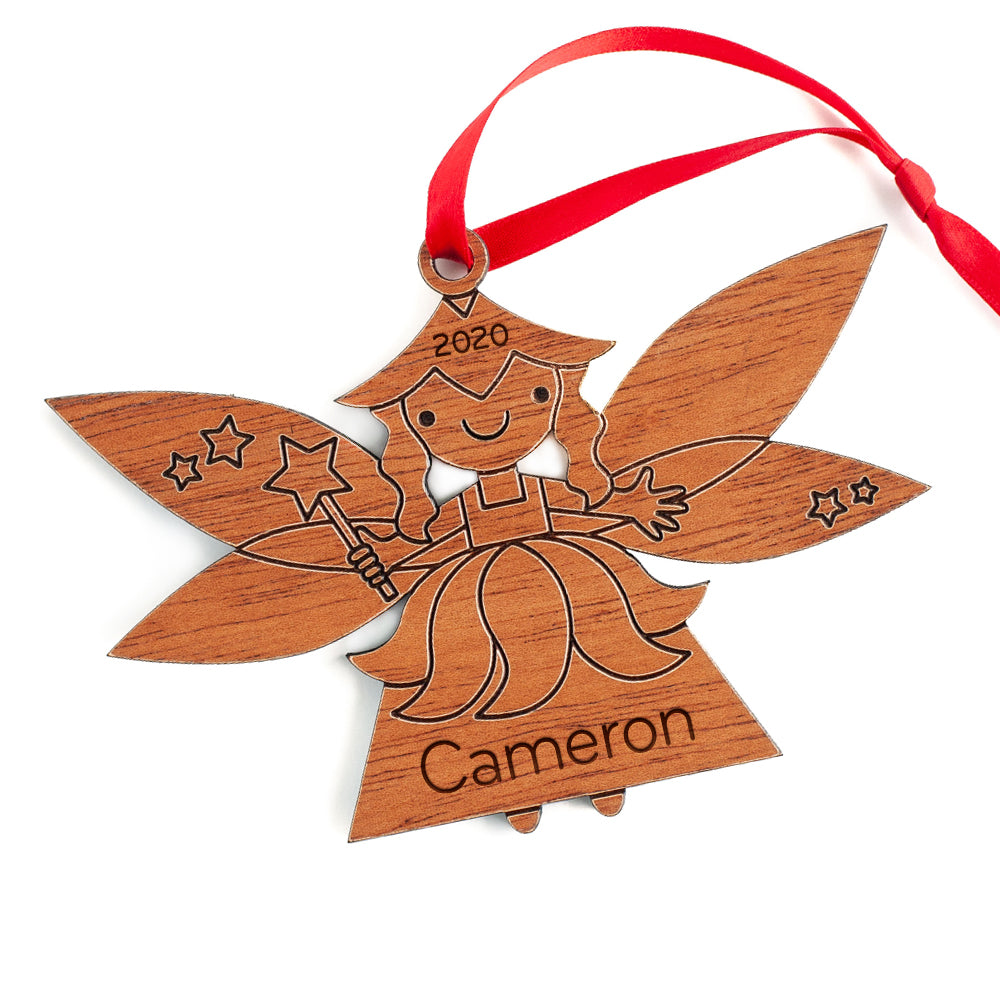 Fairy Wooden Christmas Ornament - Personalized