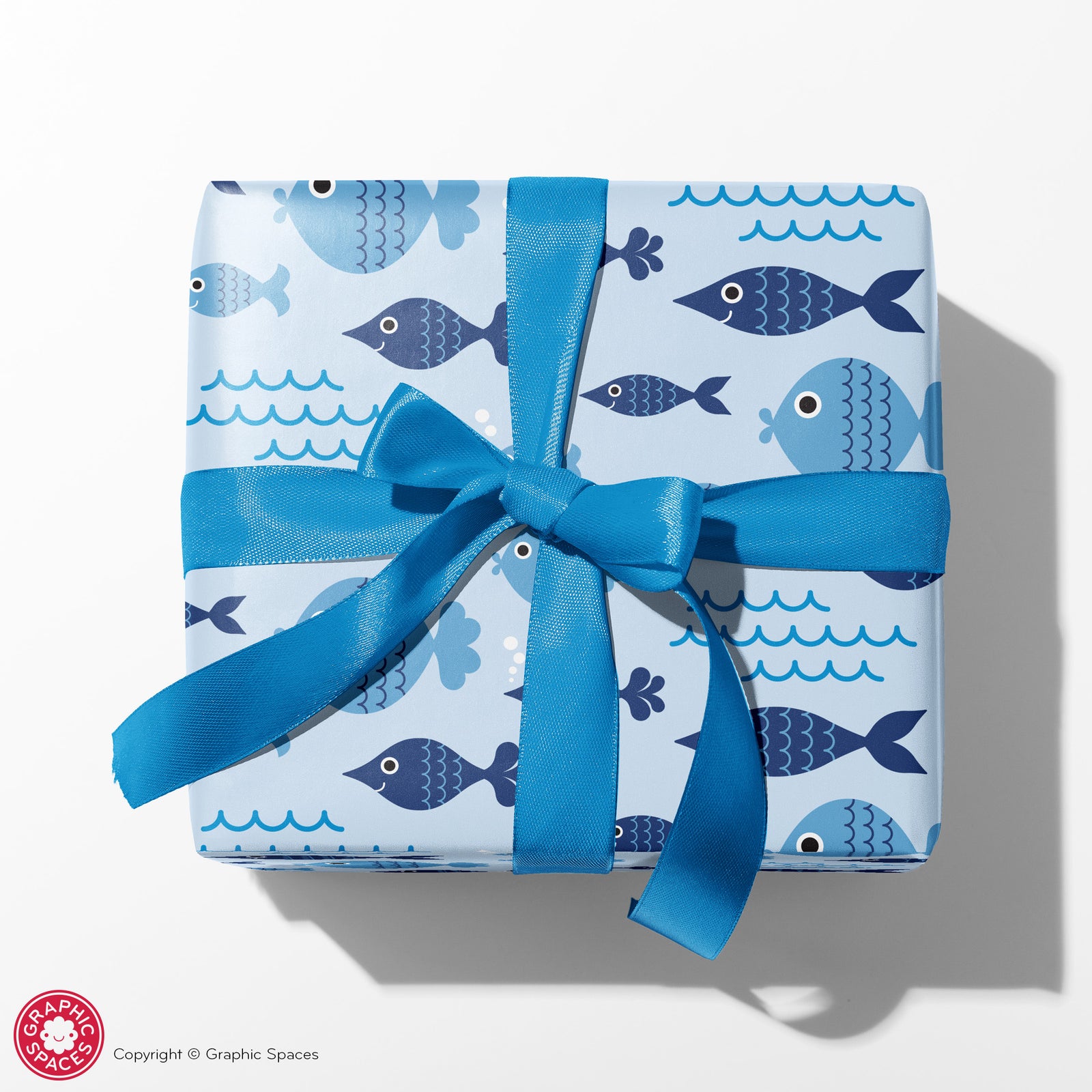 Wrapping Paper - Fish (blue) - Graphic Spaces