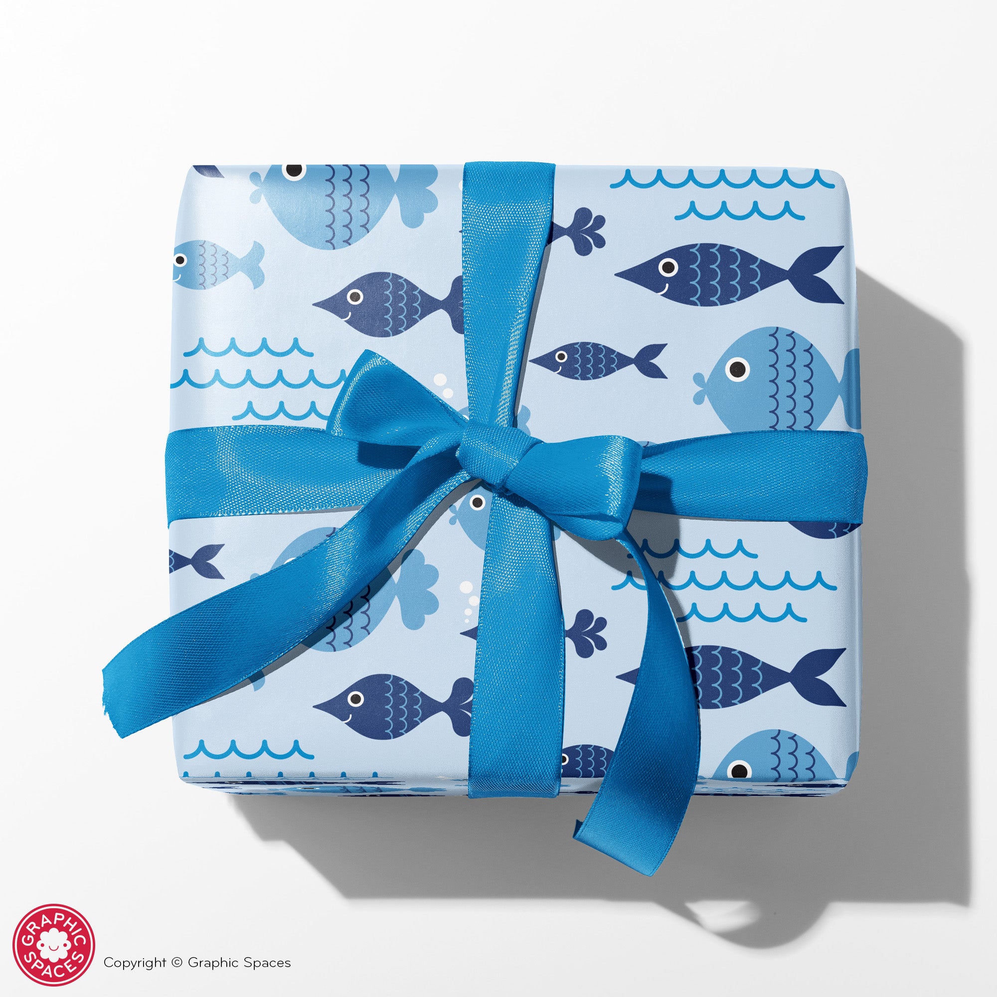 Happy Fish Wrapping Paper - Kids Under the Sea, Ocean Baby Shower - Graphic  Spaces